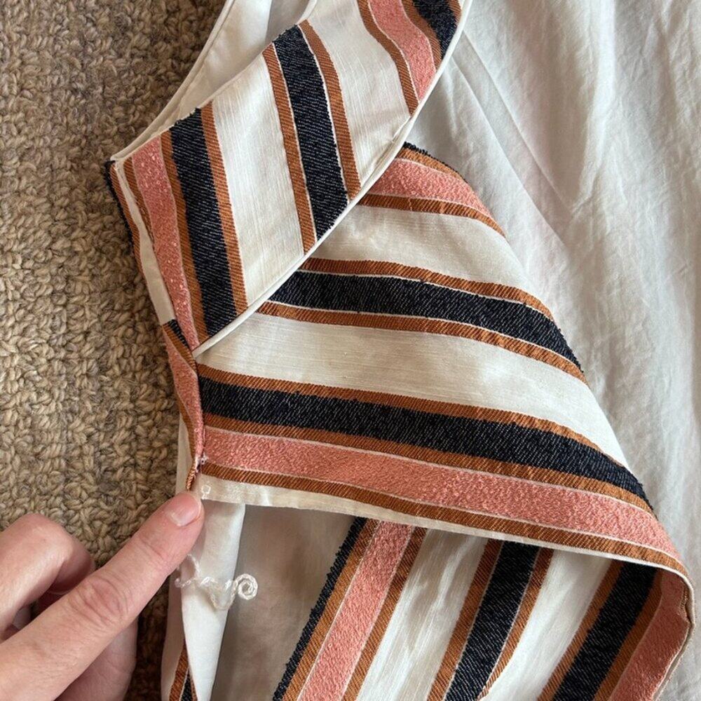 Striped Wide Leg Jumpsuit Open Back Tie Waist European Summer Resort Women L - Picture 16 of 16